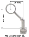 Rohrtr�ger gekr�pft, mit Aufsatzring, 42,4/2,0 mm, V2A